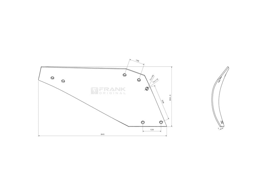 Streichblech-Hinterteil für Gregoire Besson | 14" | rechts