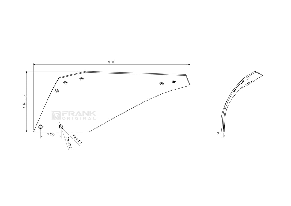 Paintbrush rear section for Gregoire Besson | 16" | left