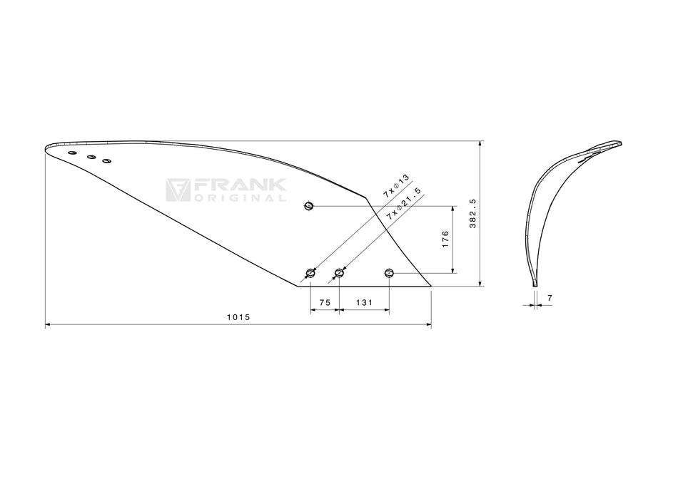 Brush plate for Kverneland | 14" | right