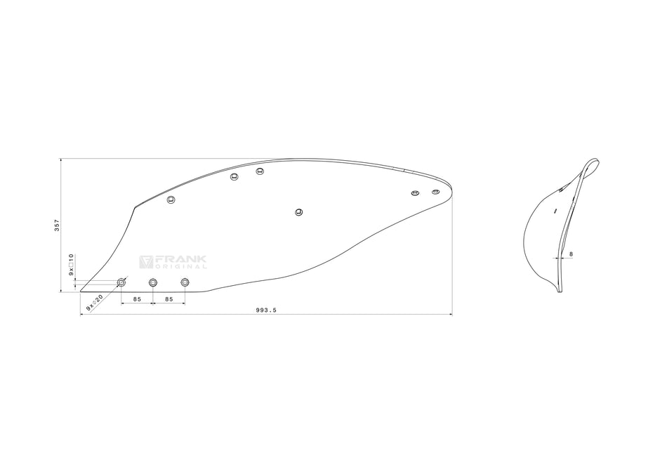 Goizin molding plate | left