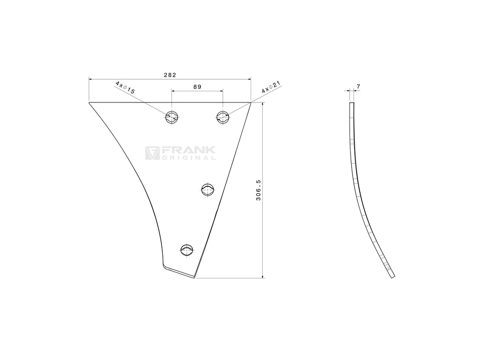 Moldboard front section for Kuhn | right