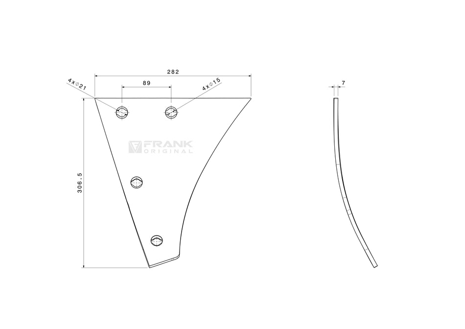 Moldboard front section for Kuhn | left