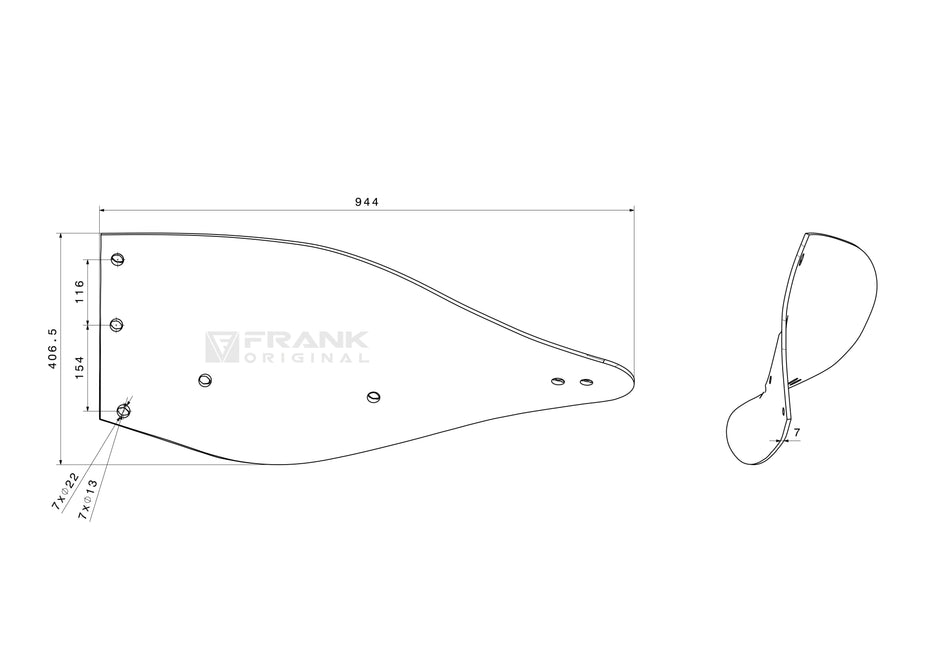 Moldboard rear section for Kuhn | left