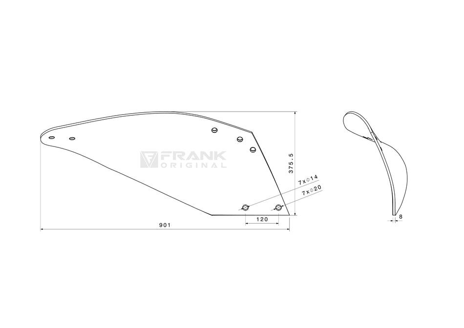 Rear mouldboard for Gregoire Besson | right