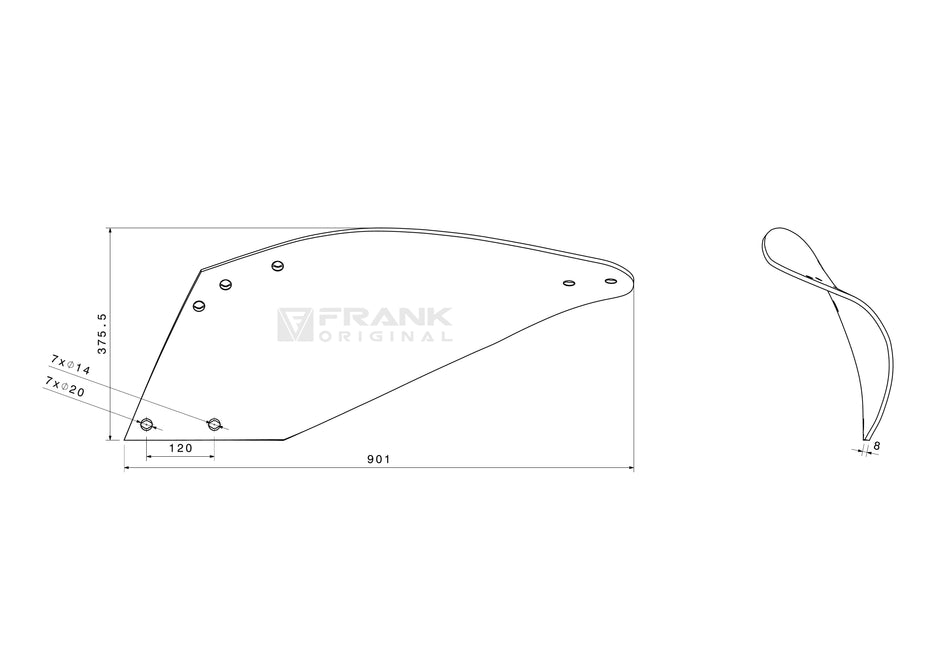 Rear mouldboard for Gregoire Besson | left
