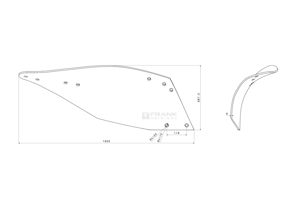 Paint tray rear section for Gregoire Besson | right