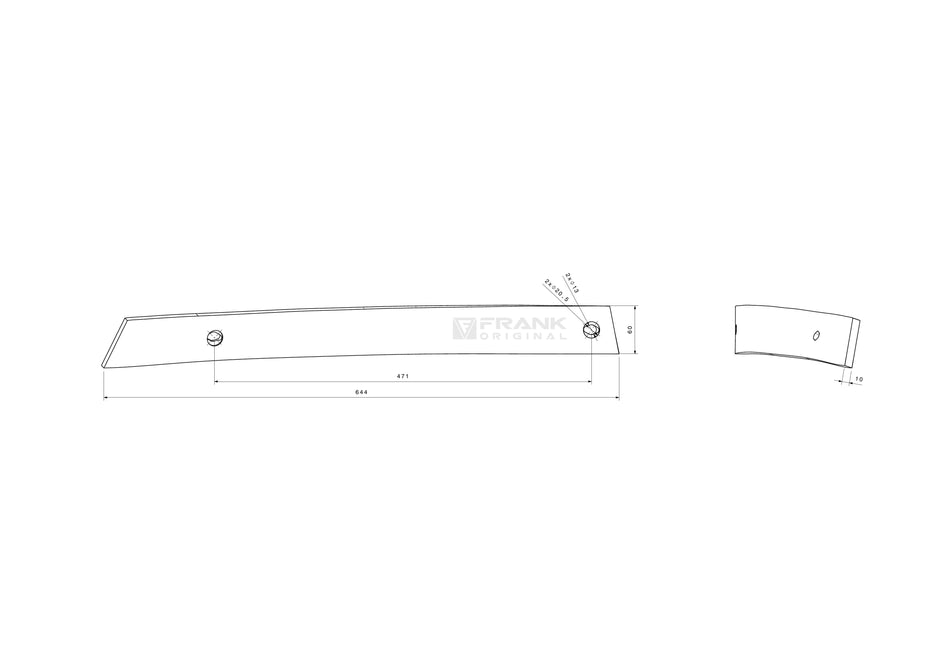 Streichblech-Streifen für Amazone / BBG | Nr. 3 | rechts