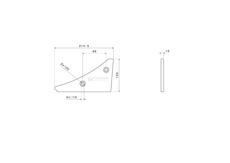 Landside tip for Lemken | right