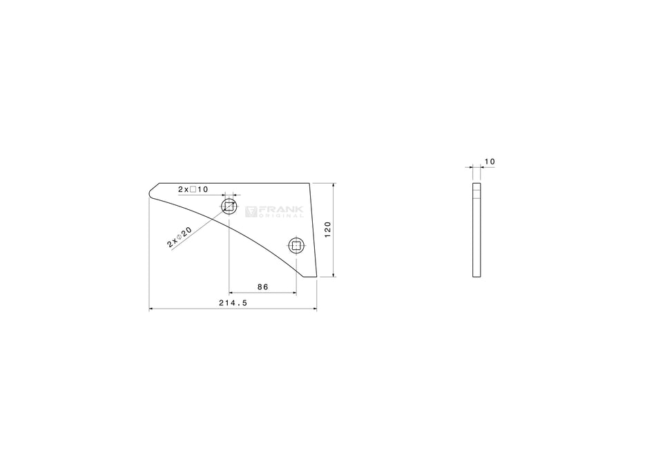 Hull stop for Lemken | left