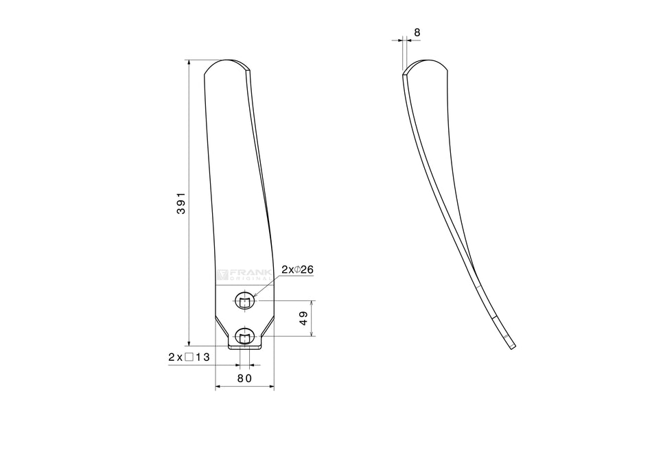 Guide plate for Bednar | right