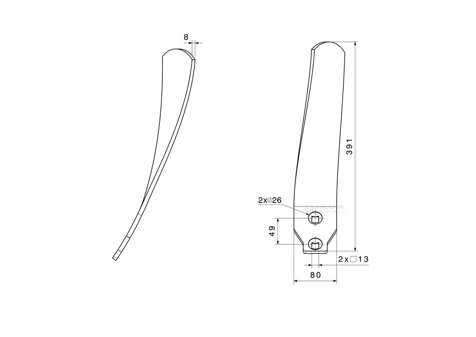 Guide plate for Bednar | left