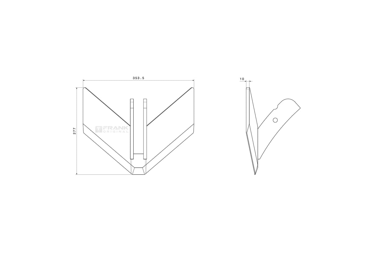 Flügelschar für Köckerling | Monobloc | 30mm Zinken | Flach