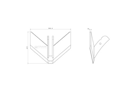 Flügelschar für Köckerling | Monobloc | 30mm Zinken | Flach