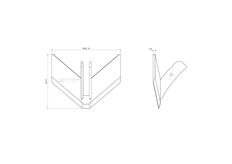 Flügelschar für Köckerling | Monobloc | 30mm Zinken | Flach