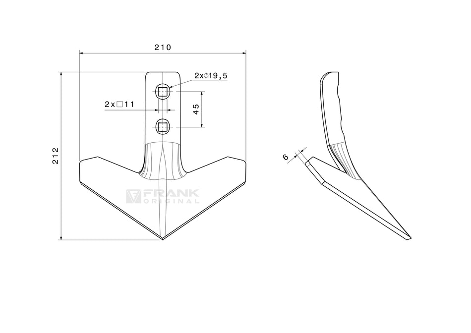 Goosefoot share for Köckerling | 200 mm