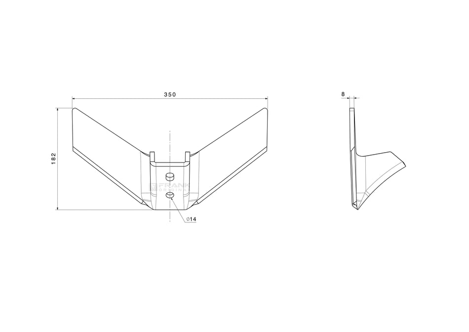 Monobloc wing panel for Universal