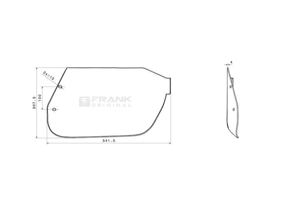 Skid plate for Pöttinger | right