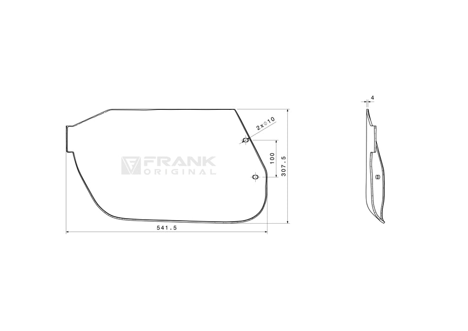 Skid plate for Pöttinger | left