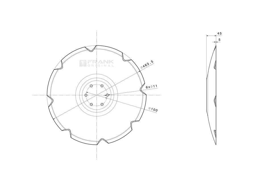 Universal hollow disc | serrated