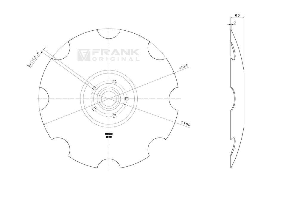 Universal hollow disc | serrated