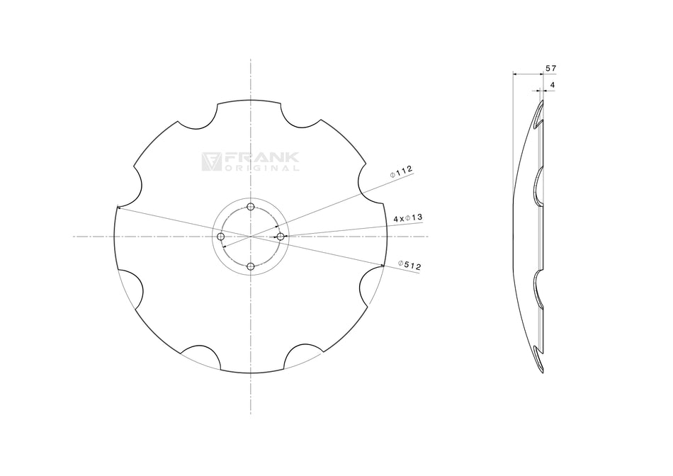 Hollow disc for Pöttinger | serrated