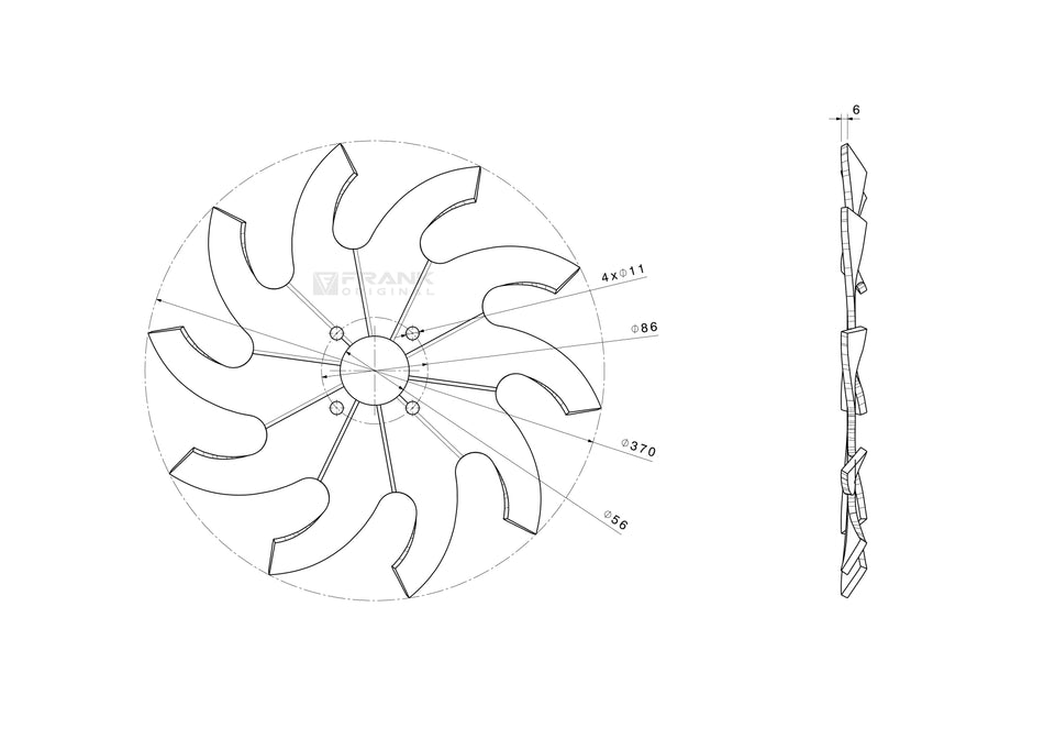 Rolling axe star for universal use | right