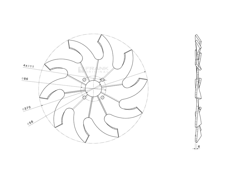 Rolling axe star for universal use | left