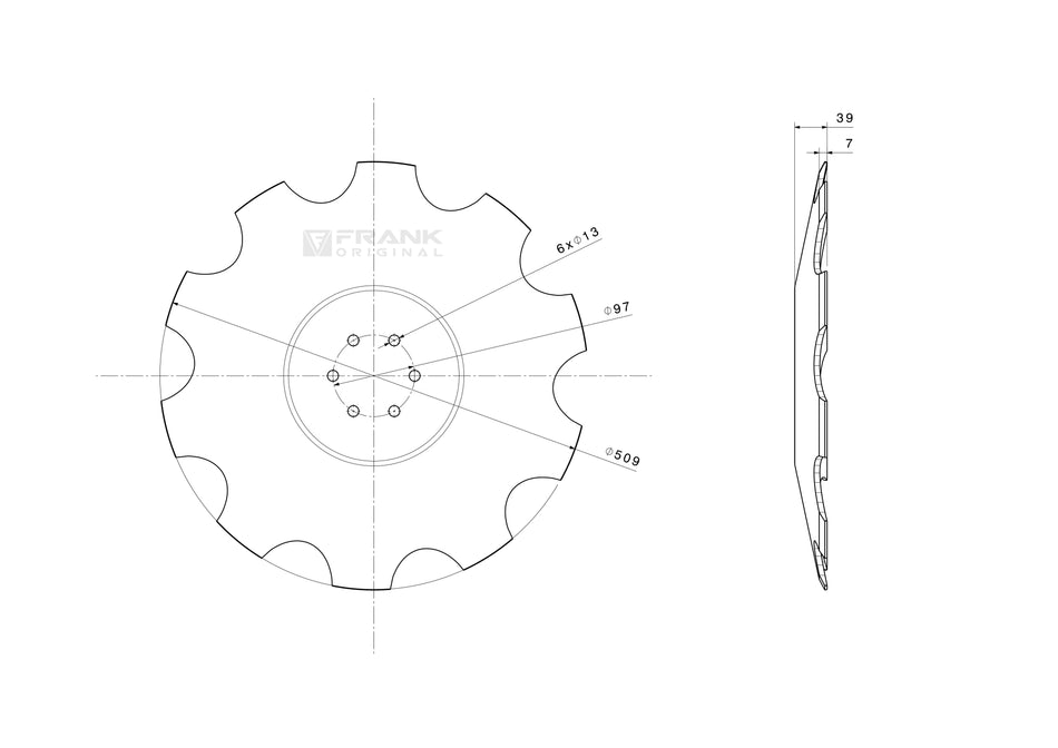 Hollow disc for Vogel &amp; Noot | serrated
