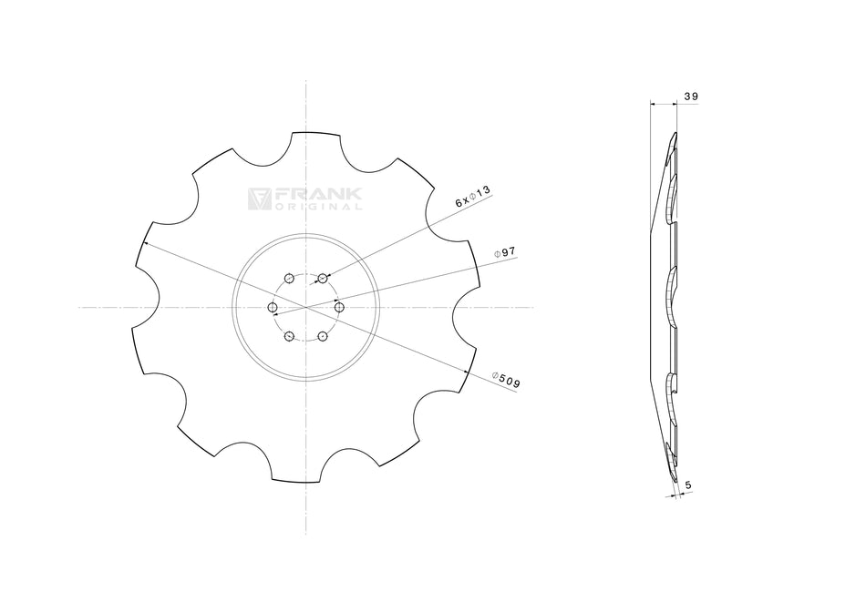 Concave disc for Vogel &amp; Noot | serrated
