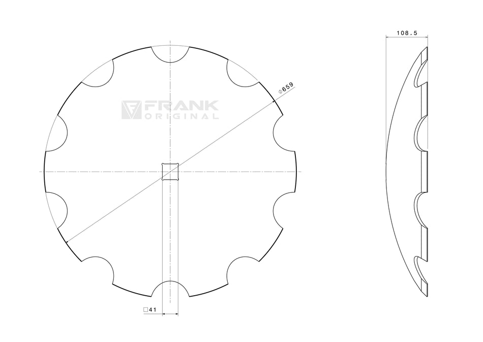 Hollow disc for Gregoire Besson | serrated