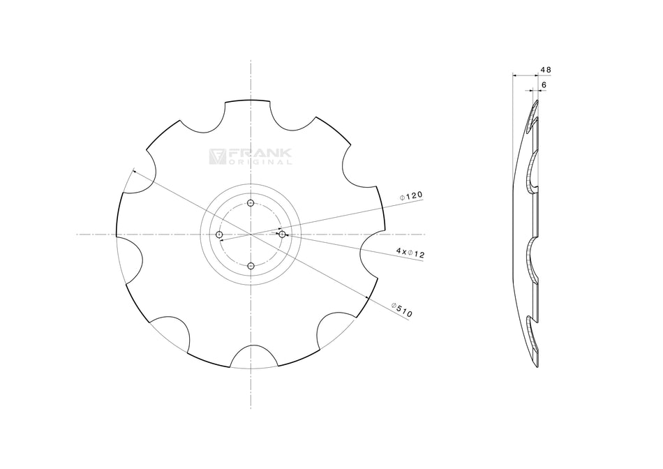 Hollow disc for Amazone / BBG | serrated