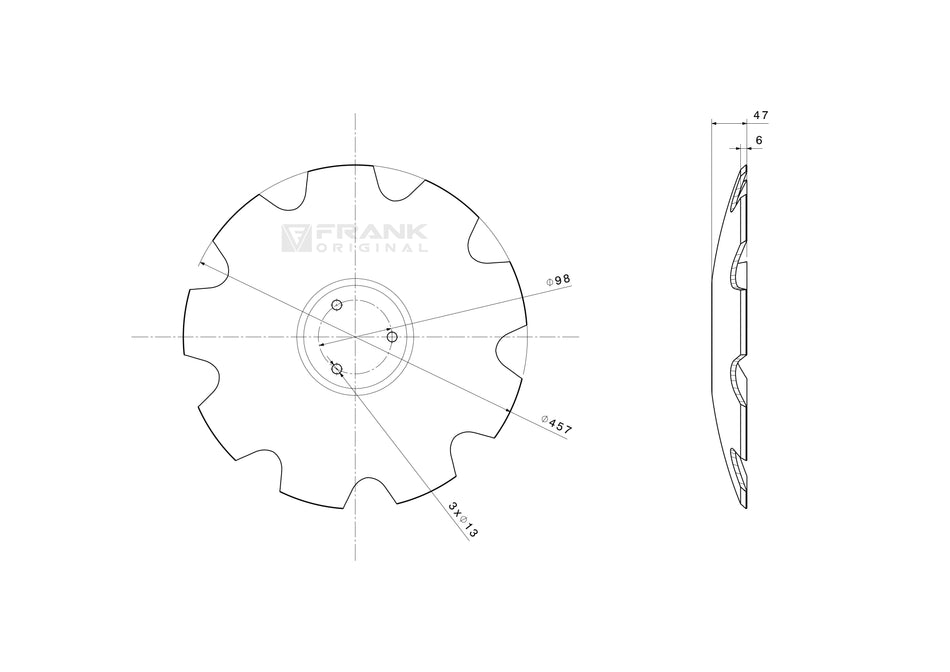 Universal hollow disc | serrated