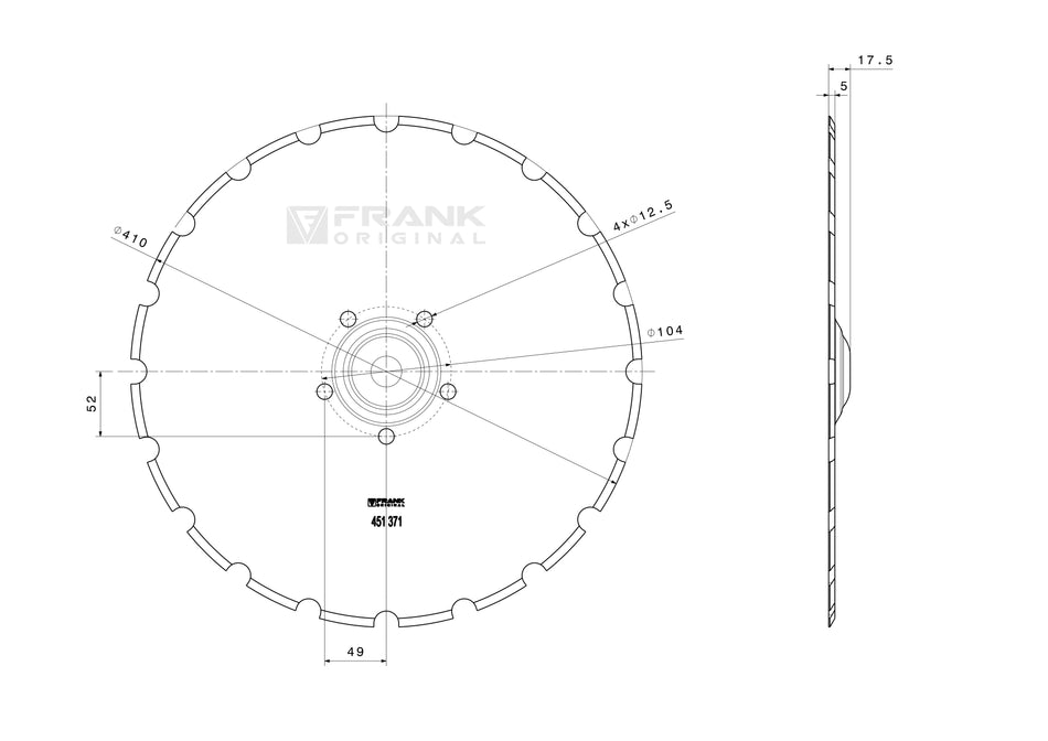 Hollow disc for Väderstad | serrated