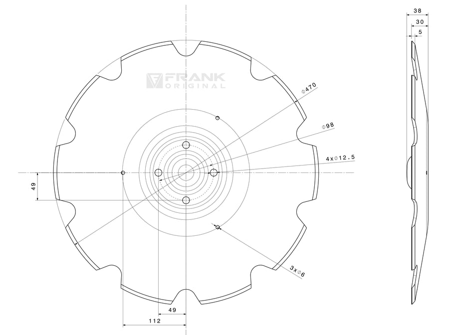 Hollow disc for Väderstad | serrated