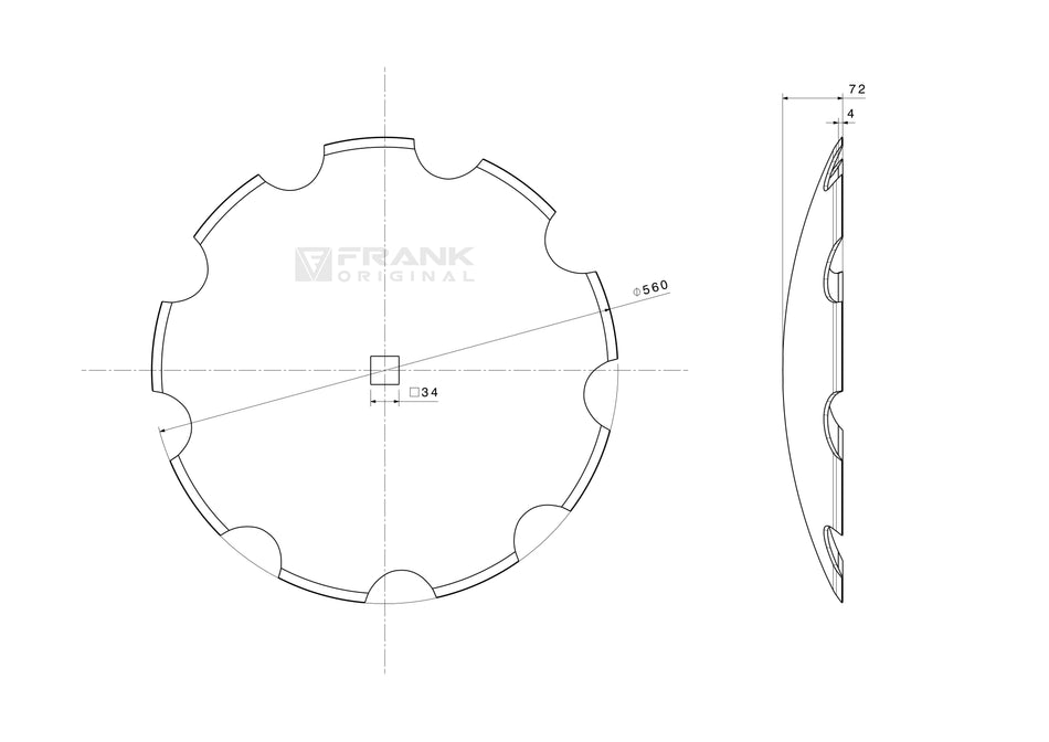 Universal hollow disc | serrated