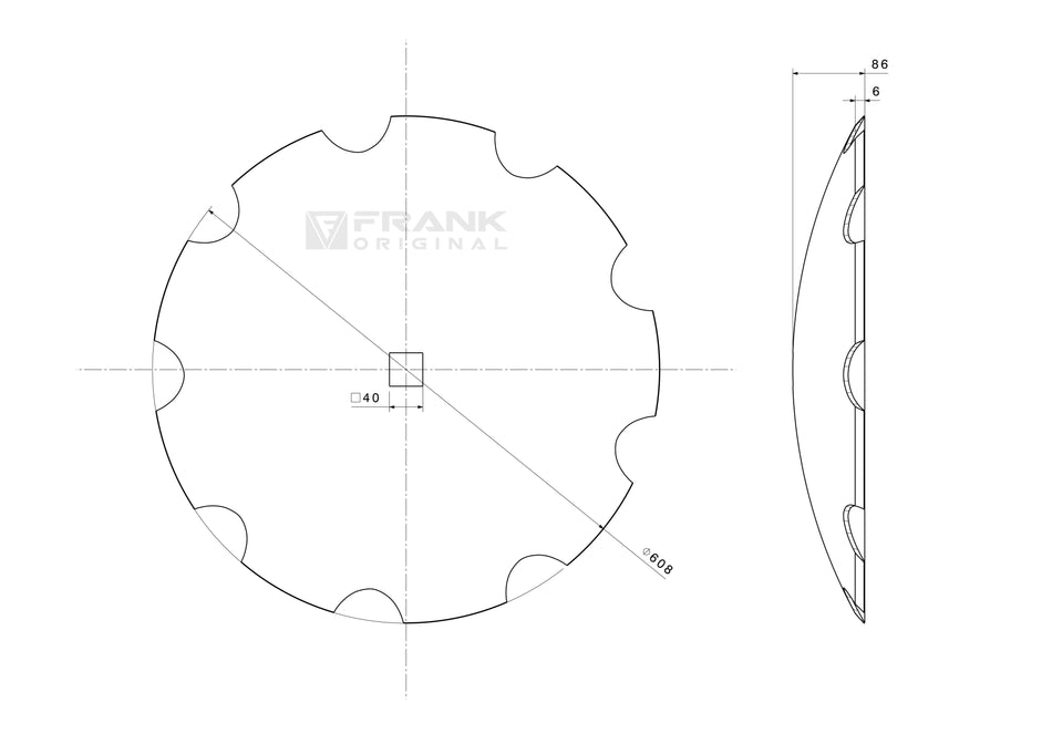 Universal hollow disc | serrated