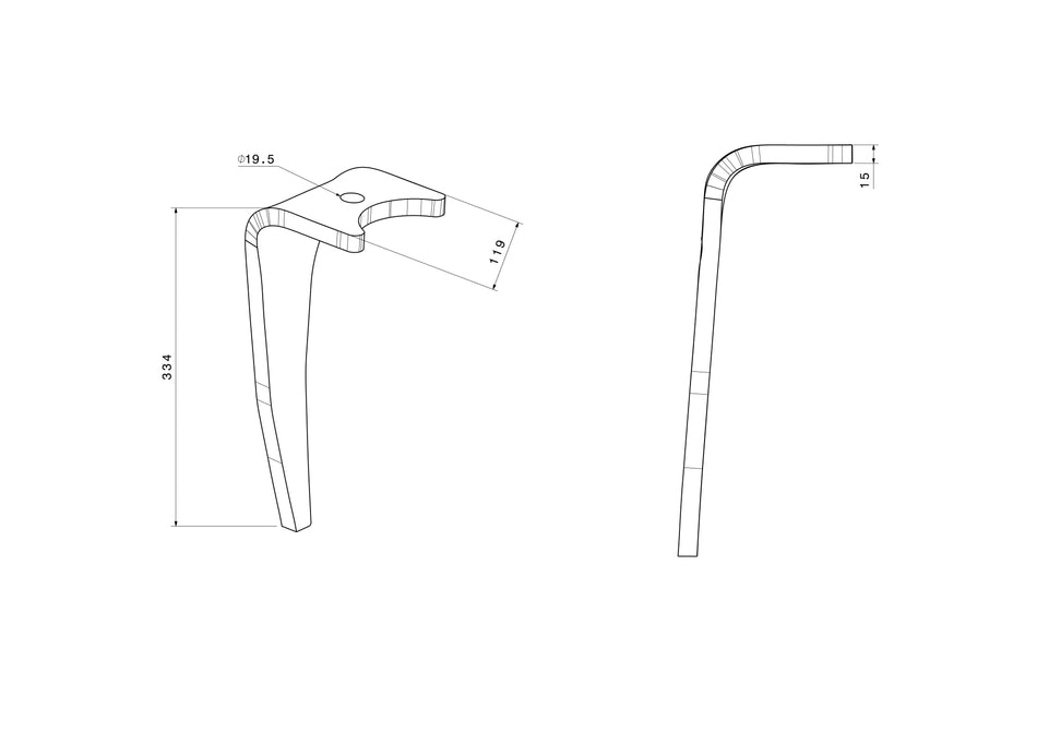 Rotary harrow tines for Amazone / BBG | right