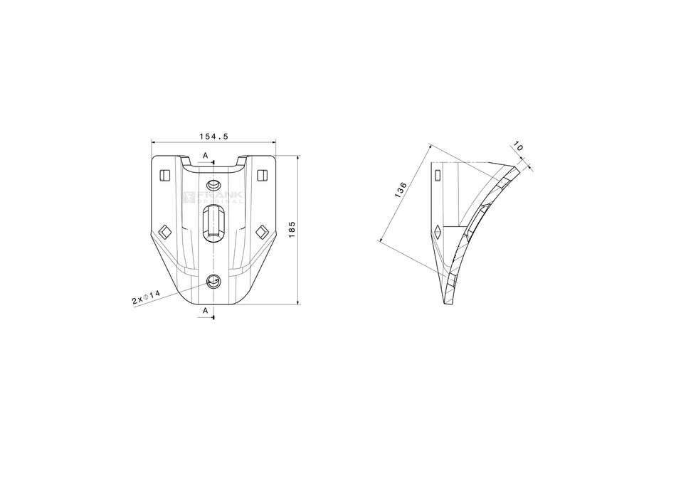 Mounting plate for Lemken