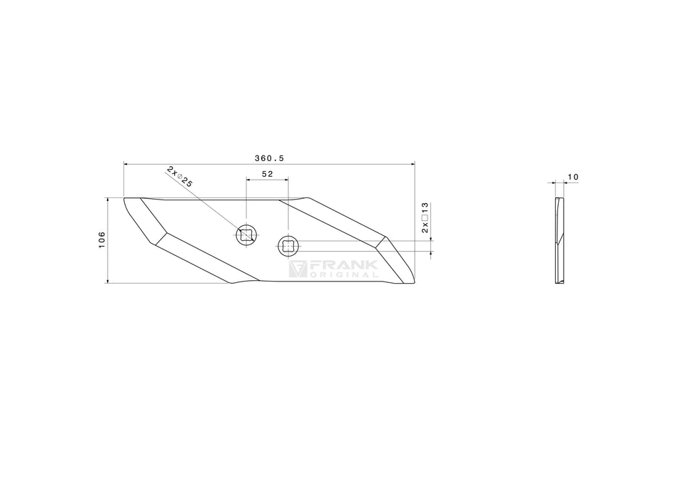 Lemken replacement tip | left
