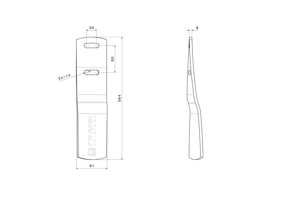 Brush rail for Pöttinger | right