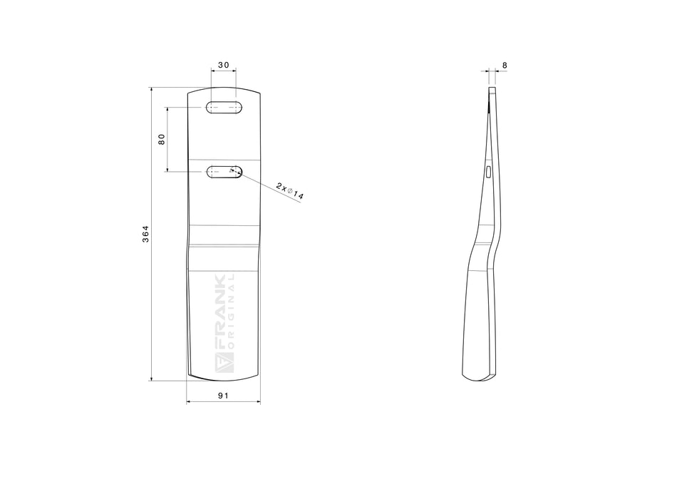 Brush rail for Pöttinger | left