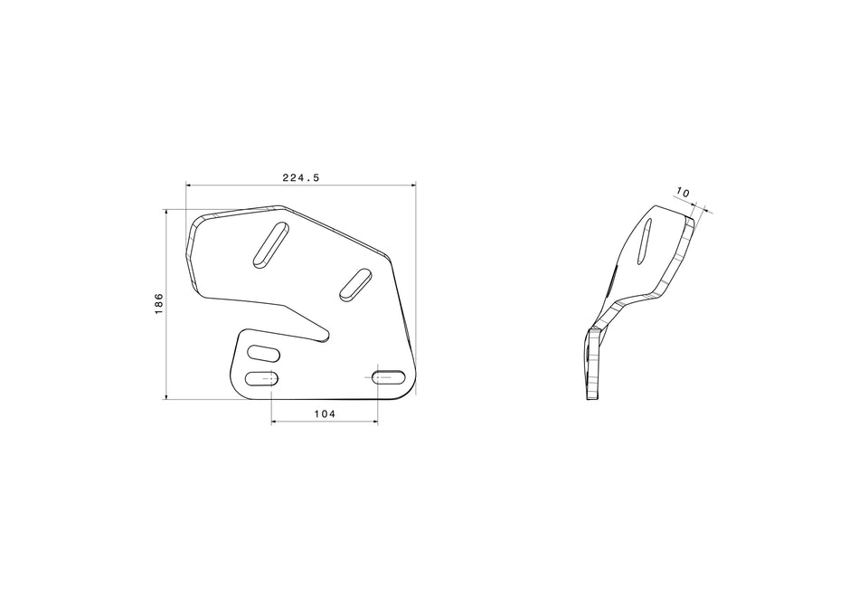 Mounting plate for insert trays for Pöttinger | right