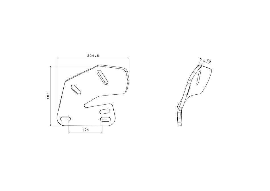 Mounting plate for insert trays for Pöttinger | left